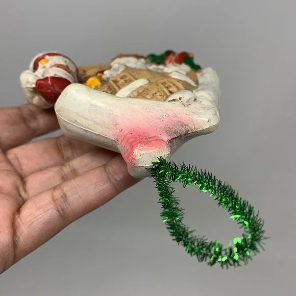 Vintage cottage Santa & elf Christmas tree ornament decoration - Picture 13 of 16